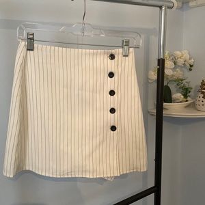 Pinstripe fold over mini skirt